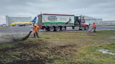 lipani blower truck putting down soil